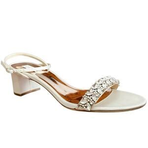 Badgley Mischka Clara pumps open toe block heel ankle strap strappy size 11